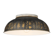 Golden 0865-FM AGV-ABI - Golden Lighting Kinsley 2-light Flush Mount in Antique Black Iron shade